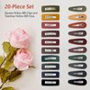 Matte Solid Color Snap Hair Clips for Girls and Women, 20-Piece Non-Slip Candy-Colored Hair Barrettes