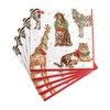 Entertaining with Caspari Luncheon Napkins, Wild Christmas, Ivory, Pack of 20