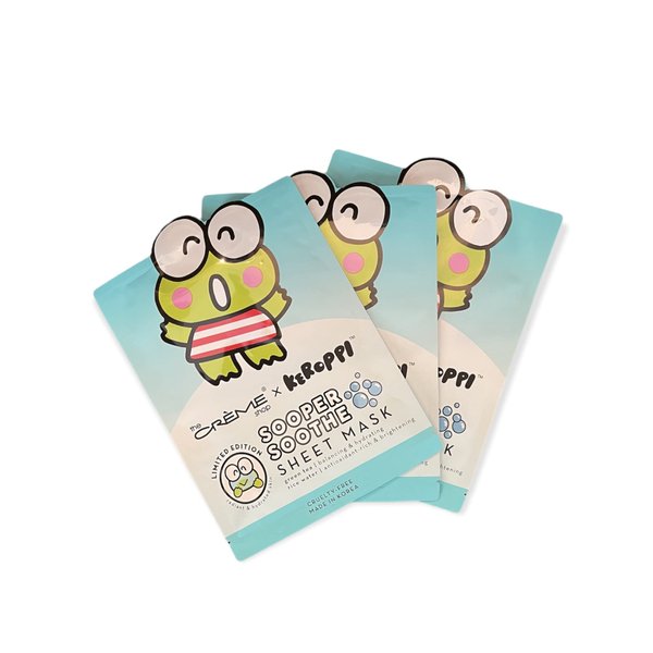 The Creme Shop x Keroppi Sooper Soothe Sheet Mask - Limited Edition, 3-Pack