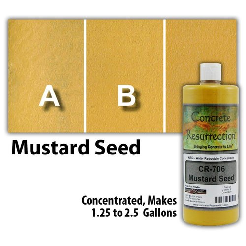 Concrete Stain Concentrate Just Add Water, User & Eco-Friendly Semi-Transparent Professional Grade Cement Stain, (32 Ounce, Mustard Seed) Concrete Resurrection Brand