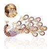 Biiange Crystal Rhinestones Hair Clips Crystal Peacock Hair Clip Purple Rhinestones Clips Headwear Styling Gift for Female (1Pack, Purple)