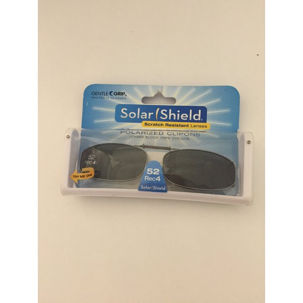 2 Pairs Solar Shield Driving Lens 52 Rec 4 Frame Polarized Clip on Sunglasses 100% Uva/uvb Protection