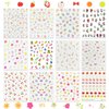 WOKOTO 12 Sheets Flower Nail Stickers for Kids Nails Flowers Fruits Cherry Stickers Nail Art Decals for Kids Girls Cartoon Cute self adhesive Nail Decals Stickers for Nail Art Stickers Nails