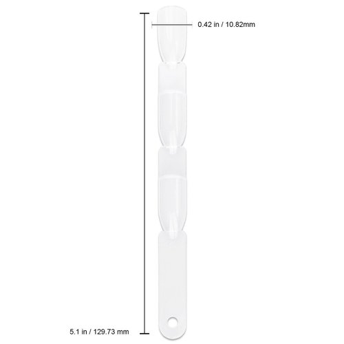 Beauticom 50 Piece Clear Plastic 3 Tier False Nail Tip Sticks Chart Fan with Metal Ring Holder for Nail Polish Swatch, Practice Nail Art Design and Pattern Display Tool