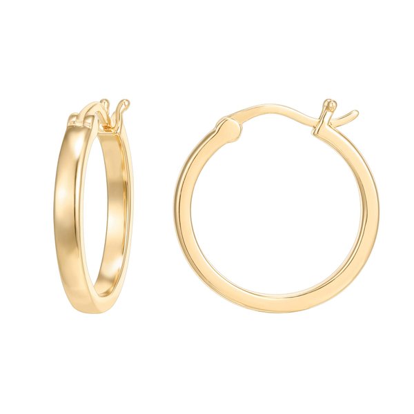 PAVOI 14K Yellow Gold Plated 925 Sterling Silver Post Lightweight Hoops | 20mm | Yellow Gold Hoop Earrings for Women