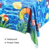 MECCANIXITY Ocean Tablecloth, 51x87 Inch Ocean Waves Water Pool Party Under The Sea Reusable Plastic Rectangle Table Cloth Cover for Beach Themed Party Shower Supplies Blue