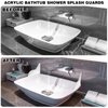 CANIPHA 2Pcs Shower Splash Guard, Self- Adhesive Shower Water Splash Guard Drip Blocker, Clear Bathtub Water Splash Guard for Tub, Acrylic Shower Curtain Bathtub Corner Splash Guard for Bathtub