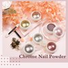 BISHENGYF Rose Gold Chrome Nail Powder: 【Super Metallic Mirror Effect】Holographic Glitter Nail Chrome Powder Rose Gold Chrome Nail Powder for Nails Art DIY Decoration
