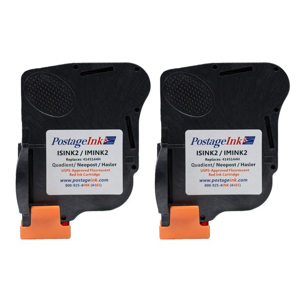 PostageInk.com ISINK2 / IMINK2 / Sure.Jet # 4145144H Non-OEM Ink Cartridge Replacements for IS280 and IM280 Machines, Pack of 2
