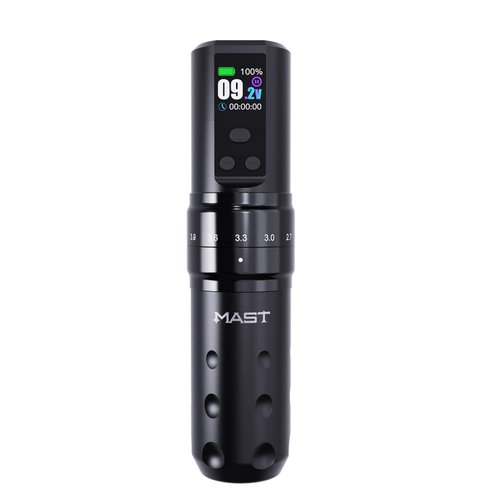 Mast Tattoo Fold2 Pro Wireless Tattoo Gun Rotary Pen Machine, Powerful Motor by Mcore, Smart Display, 7 Strokes Length for Pro Artists (Black)