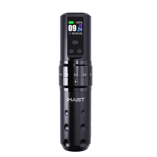 Mast Tattoo Fold2 Pro Wireless Tattoo Gun Rotary Pen Machine, Powerful Motor by Mcore, Smart Display, 7 Strokes Length for Pro Artists (Black)