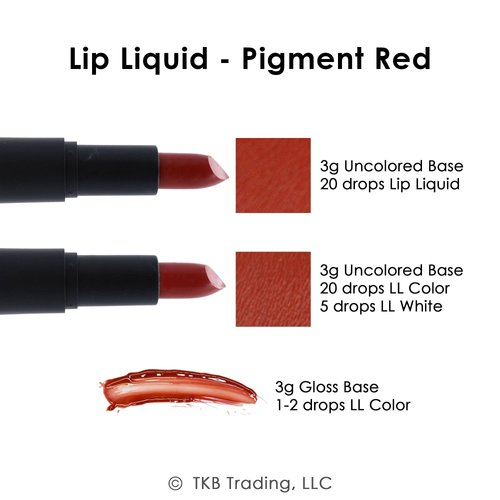 TKB Lip Liquid Color | Liquid Lip Color for TKB Gloss Base, DIY Lip Gloss, Pigmented Lip Gloss and Lipstick Colorant, Made in USA (1floz (30ml), Pigment Red)