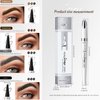 2024 Upgrade Microblading Eyebrow Pen, Waterproof Long-Lasting Eyebrow Pencil with 4-Prong Micro-Fork Tip Applicator, Microblading Pen for Natural Looking Brows Makeup (Gray 3#)