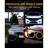 Qasim Angel Eyes Halo Rings Cotton Lights 12V 60MM RGB LED Universal for Car Scooter Motorcycle DRL Fog Light Turn Signal Lamp APP Bluetooth Control Multi-Color 2-Pack