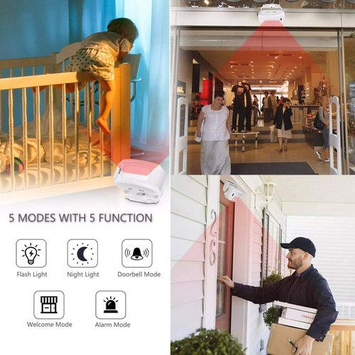 HENDUN Motion Sensor Doorbell , Door Chime for Business, Store Welcome Buzzer Monitor, Commercial Door Entry Alert,Motion detector Alarm, Caregiver Reminder for Elderly, Visitor Bell Dinger