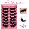 Cat-Eye Lashes Flu-ffy Mink Lashes 20mm Fox Eye Long False Eyelashes 3D Volume Curly Dramatic Fake Eyelashes Thick Full Lashes 7 Pairs Pack(TF29)