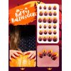 144PCS Halloween Short Press on Nails, False Nail Kids Full Cover Fake Nails Artificial Nail Tips Short False Fingernails for Girls Gift Nail Art Decoration