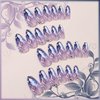Rhinestones Press on Nails for Art with Diamond Design, Glossy Blue Gradient Medium Almond Acrylic False Nails Gel Glue on Nails Crystal Full Cover Fake Nails Stick on Nails for Women Girls 24Pcs