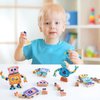 Wooden Snap-Together Building Toys, Robot Building Block Set, STEM Building Toys, Take Apart Toys Playset 28pcs, Fine Motor Skill Montessori Educational Learning Toys Gift for 3 4 5 6 Years Kids