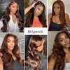 13x6 Chocolate Brown Body Wave Lace Front Wigs Lace Front Wig Human Hair with Baby Hair 150 Density Brazilain Virgin Glueless Wigs Human Hair Brown Colored Human Hair Wigs For Women pre plucked 20Inch