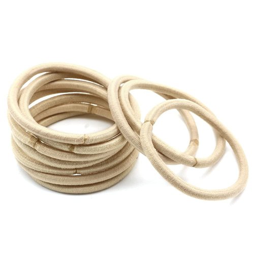 Dofash 30Pcs Elastics Blonde Hair Ties for Women Hair Bands for Women's hair Hair Rubber Bands No Damage Goodie Hair elastics (Blonde/Beige)