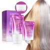 lonstin Purple Hair Mask with Comb, Anti Brass Hair Mask Paraben and Sulfate Free for Blonde Platinum Silver Gray Bleached Hair, Remove Yellow Tones and Condition Dry Damaged Hair, 8 Fl Oz