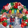 Grcypa 145Pcs Christmas Balloon Garland Arch Kit with Xmas Red White Green Gold Confetti Balloons Light Bulb Candy Cane Gift Box Foil Balloons for Christmas Party Decorations New Year Party Supplies