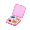 ZDQZC Pill Organizer - Portable Pill Box Small Pill Container for Purse or Pocket, Excellent Pill Storage Case (Pink, 4+6 Compartment)