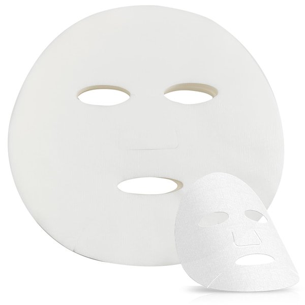 100pcs DIY Facial Mask Sheet, Bulk Pre-cut Facial Sheet Mask Paper Made of Non Woven Fabrics, Disposable Hydrating Face Mask Paper Skincare Salon Home Facial Spa DIY, for Unisex Adult/Teenager