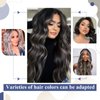 LaaVoo Black Tape in Hair Extensions Human Hair Ombre 22 inch Off Black to Silver with Black Balayage Tape in Human Hair Extensions for Black Women Long Skin Weft 20pcs 50g