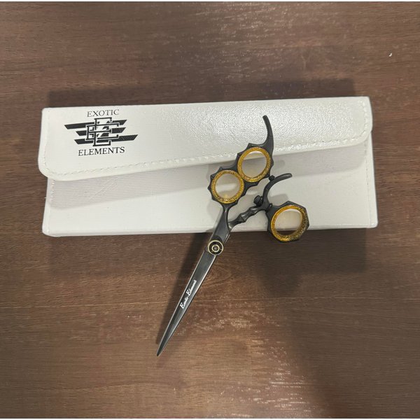 Extra Sharp Salon Scissors – Stainless Steel with Adjustable Finger Grips for Precision Cutting - Color-Black
