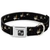 Dog Collar Seatbelt Buckle Flying Mallards Black 16 to 23 Inches 1.5 Inch Wide