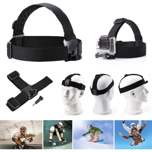 VVHOOY 3 in 1 Universal Action Camera Accessories Kit - Head Strap Mount/Chest Harness/Selfie Stick Compatible with Gopro Hero 12 11 10 9 8 7 6 5/AKASO EK7000/V50/Brave 7/Dragon Touch Action Camera