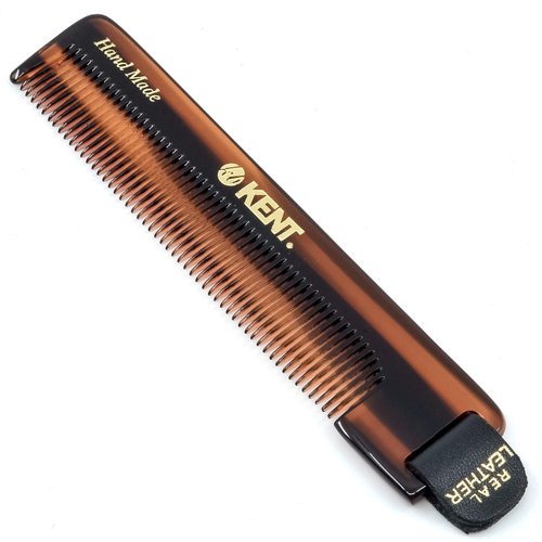 Kent NU22 Handmade Pocket Comb for Men, All Fine Tooth Hair Comb Straightener for Everyday Grooming Styling Hair, Beard and Mustache, Use Dry or with Balms, Saw Cut and Hand Polished, Made in England
