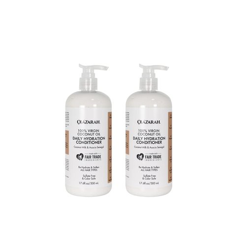 OLAZARAH Coconut Oil Daily Hydration Conditioner/w Coconut Milk (500ml/17 Fl oz., 2pk)
