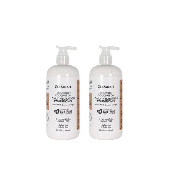 OLAZARAH Coconut Oil Daily Hydration Conditioner/w Coconut Milk (500ml/17 Fl oz., 2pk)