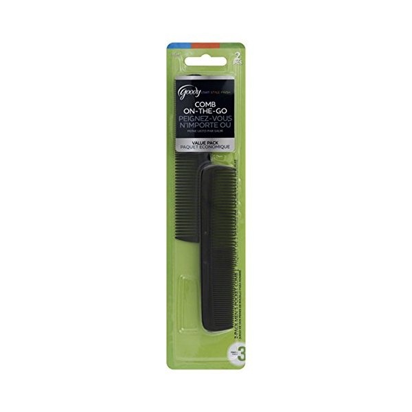 Goody Men's Pocket Comb, Black, 2 Count
