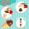 39pcs Ice Cream Toys for Kids, Ice Cream Counter Cupcake Playset for Toddler Kids Scoop Dessert Kitchen Food with Menu & Fake Money & Coin Pretend Food Toys Interactive Playset for 3 4 5 6+ Years