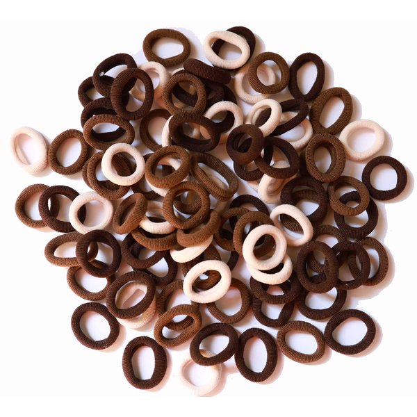 100Pcs Seamless Cotton Hair Bands Elastics Hair Ties Diameter 1 inch Ponytail Holders for Girl Toddler Baby Thin Hair