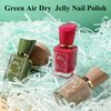 Air Dry Red Sparkly Nail Polish, Sparkle Nail Polish Glitter for Women, Sparkling Red Gel Nail Polish Quick Dry, Chunky Glitter Bright Red Fingernail Polish for Girls, 14ML (Light Green, 14ML)