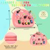 Toddler Busy Board with Led Light Switch, Travel Sensory Board Montessori Toys for Toddlers 1-3 Year Old, Baby Educational Activities Travel Essential Toys Ideal Christmas & Birthday Gift (Pink)