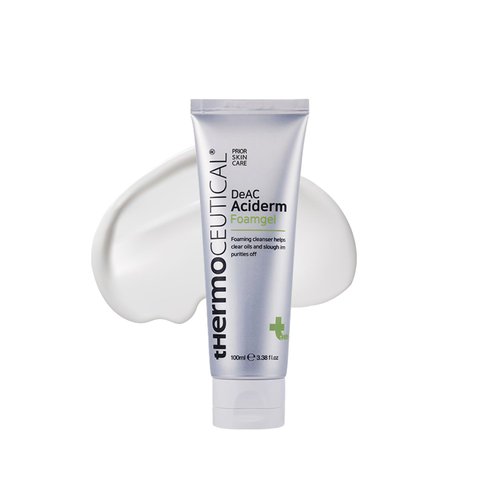tHermoCEUTICAL DeAC Aciderm Foamgel - Acne Face Wash for Oily & Acne-Prone Skin, Acne Control Exfoliating Cleanser for Excess Oil and Sebum, Natural Breakout Clearing Foam, 3.38 fl.oz