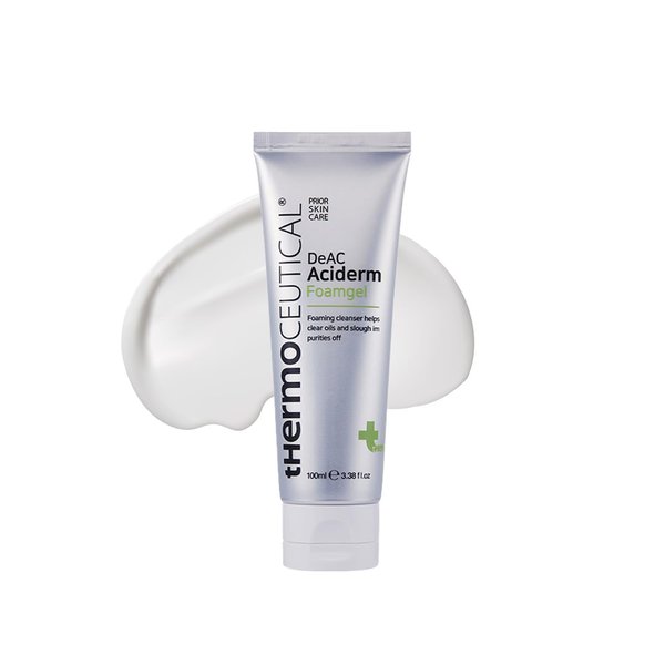 tHermoCEUTICAL DeAC Aciderm Foamgel - Acne Face Wash for Oily & Acne-Prone Skin, Acne Control Exfoliating Cleanser for Excess Oil and Sebum, Natural Breakout Clearing Foam, 3.38 fl.oz