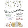 Happy New Year Christmas Clear Stamps, Five Cat Star Snowflake Greeting Sentiments Words Clear Rubber Stamps for Card Making Christmas Decoration and DIY Scrapbooking
