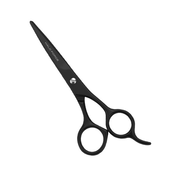 HALO FORGE Hair Cutting Scissors: 6.5 Inch Professional Hair Scissors Stainless Steel Sharp Blades Haircutting Hairdressing for Women Men Personal Shears for Barber Salon and Home Use (Black)