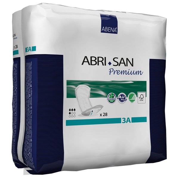 Abena San Premium Incontinence Pads, Light Absorbency, (Sizes 1 To 3A), Size 3A, 28 Count (Packaging May Vary)
