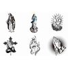 Dopetattoo 6 Sheets Temporary Tattoos Virgen Mary Praying Hands Cross Temporary Tattoo Neck Arm Chest for Women Men Adults