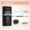 Eyebrow Stamp Stencil Kit - for Waterproof Eyebrows Makeup, Brow Stamp Trio Kit with Sponge Applicator, Dual-ended Brow Brush, 10 Eyebrow Stencils, Waterproof Eyebrow Pomade (Medium Brown)