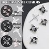 YAEISM 12PCS Planet Nail Charms and 3D Cross Nail Charms Heart Shape Nail Art Crystal Shiny Nail Gems Rhinestones for DIY Crafts Jewelry Decoration