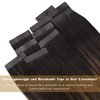 Ve Sunny Brown Tape in Hair Extensions Human Hair Seamless Hair Tape in Extensions Dark Brown Mixed Medium Brown Balayage Tape Hair Extensions Real Human Hair Brown Invisible Bonding 20pcs 50g 18”